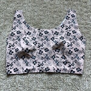 Rhonda Shear Floral Print‎ Crop Top Sleeveless Stretch Blouse XL
